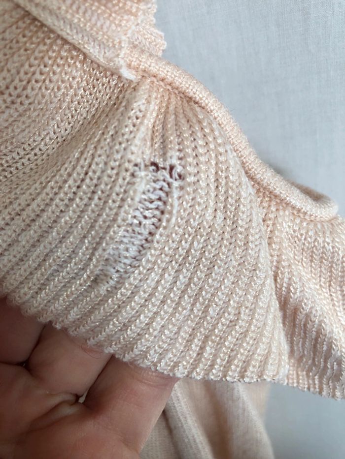 Haut rose pâle épaules dénudées volantées H&M bon état taille S / 36 38 - photo numéro 15