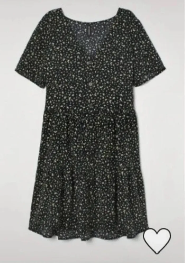 Robe mi longue noire fleurie - photo numéro 8