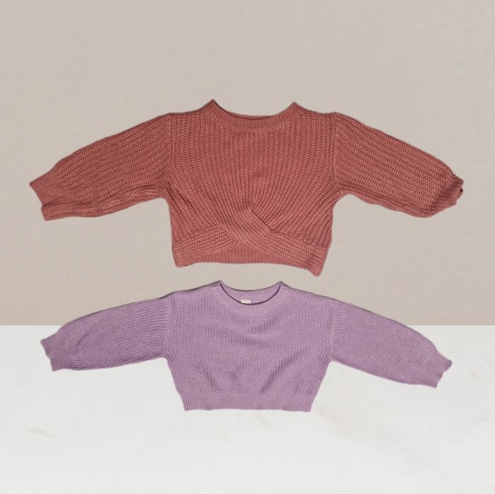 Pulls en laine shein rose & lila taille 5 ans