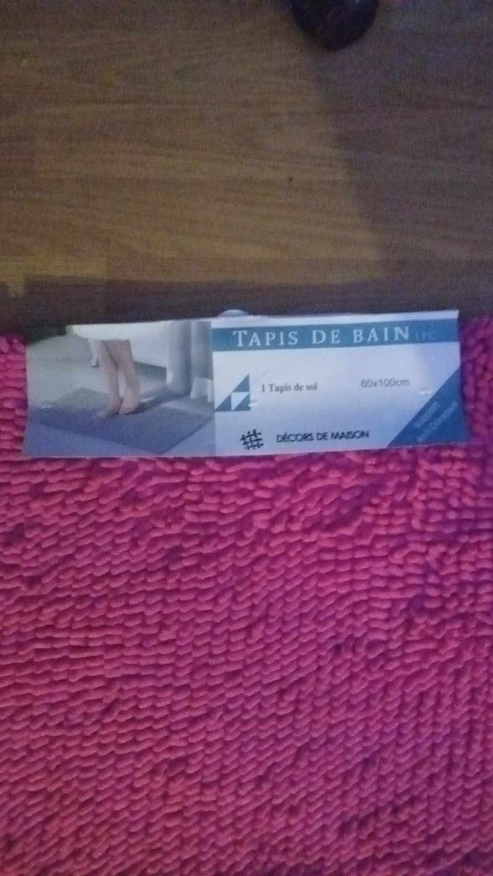 tapis de bain rose 60/100cm - photo numéro 2