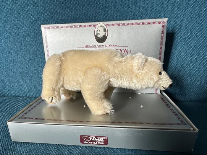 Steiff Replica 1909 Polarbär peluche ours polaire blanc Mohair 18cm édition limitée numérotée - photo numéro 3