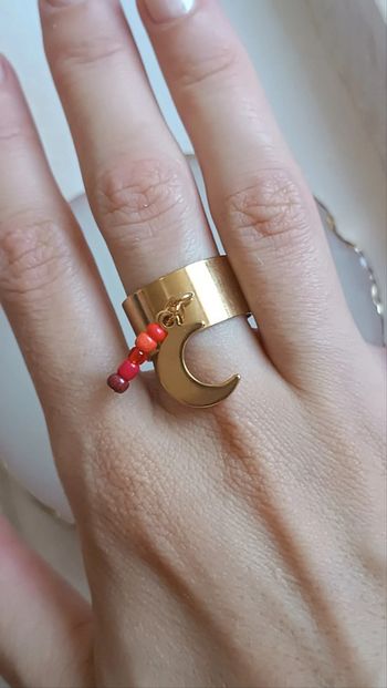 Bague à breloques en acier inoxydable