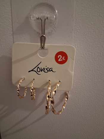 Lot de 2 paires de boucles d'oreilles fantaisie femme