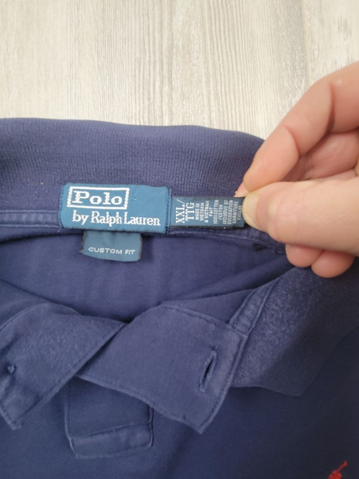 Polo Ralph Lauren Custom Fit bleu marine coton épais XL - photo numéro 7