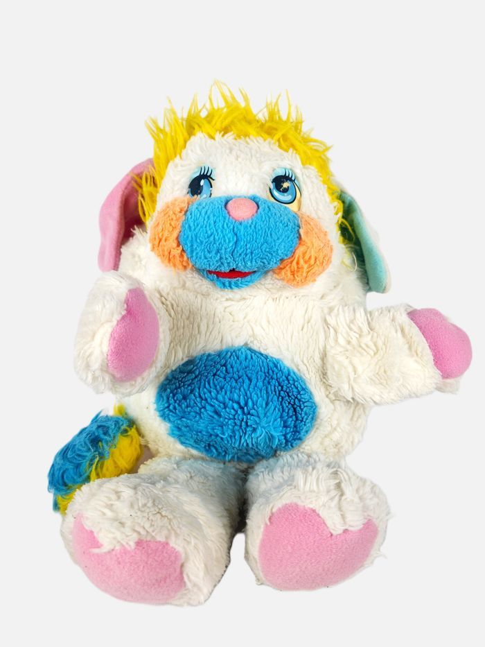 Peluche Popples Puffball Blanc - Mattel 1986 Vintage 30cm