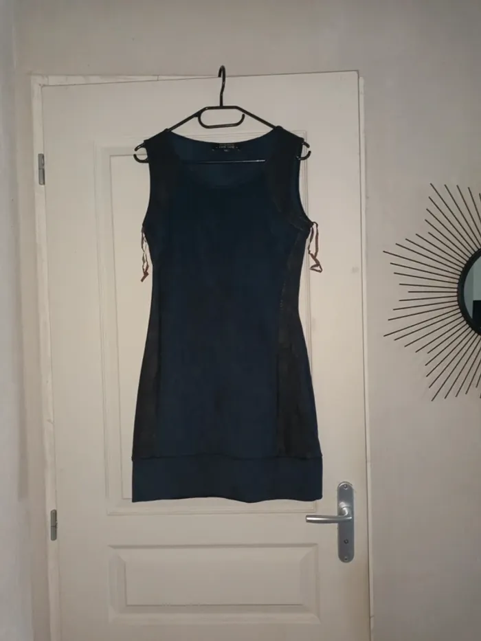 Robe velour blue marine