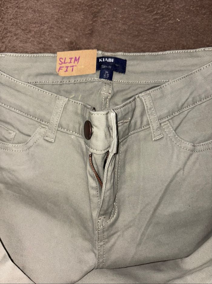 Jean femme Kiabi taille 36 couleur Kaki neuf avec étiquette. - photo numéro 3