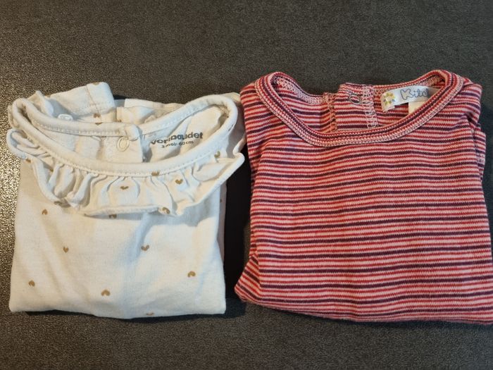 Lot 2 t-shirts manches longues 3 mois