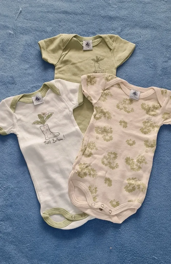 Lot de 3 bodies - Petit Bateau - 3 mois