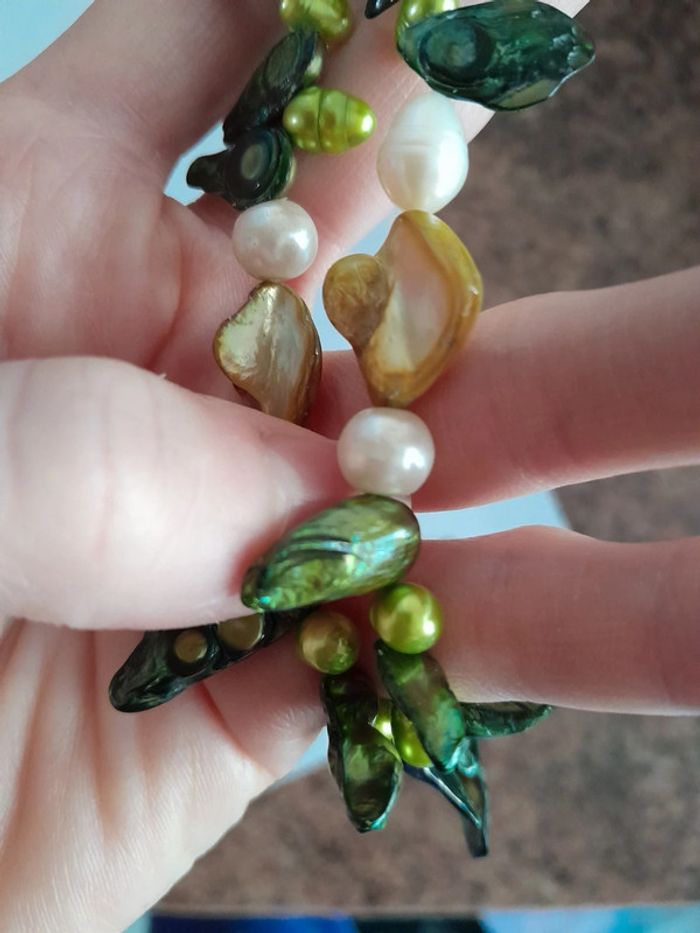 Magnifique ras du cou vintage en nacre - photo numéro 2