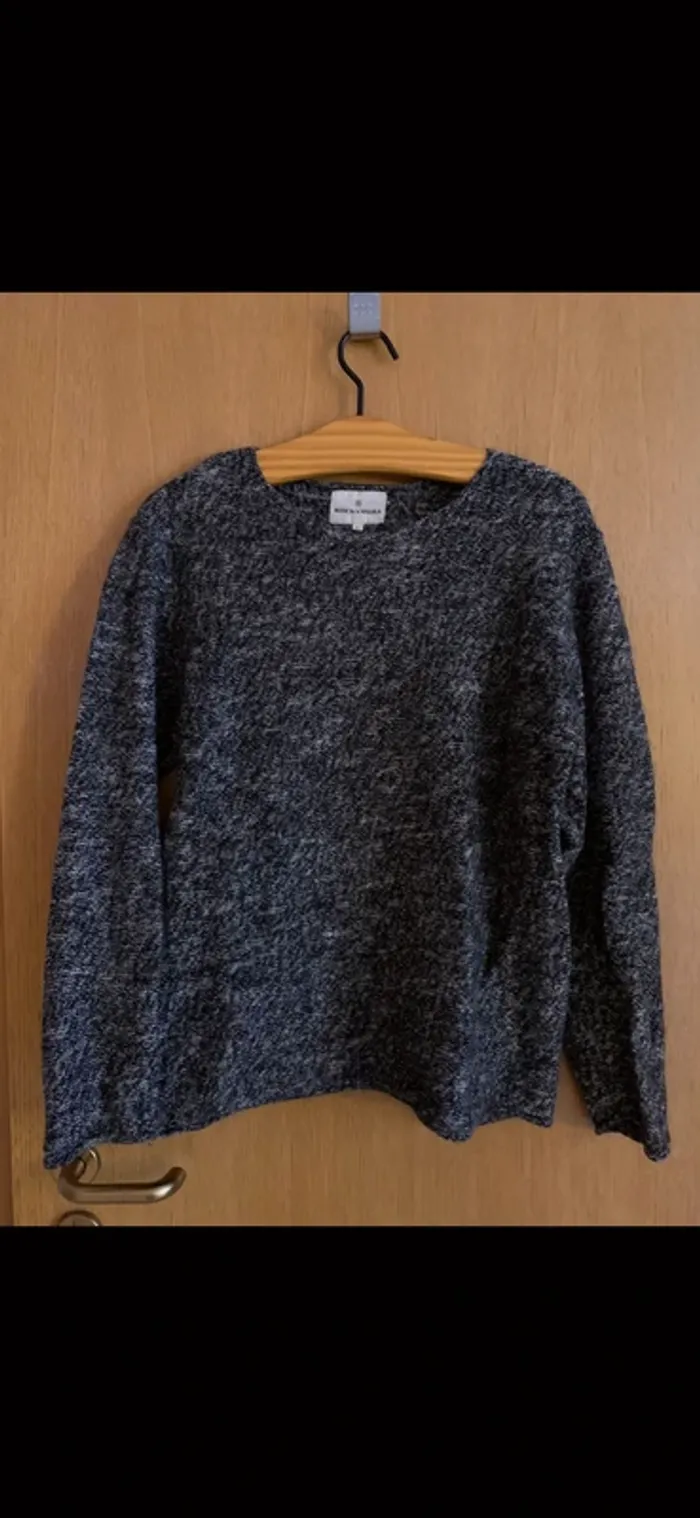 Rockamora Pullover Weiches Material Gr. L Blau Grau Weiß meliert - photo numéro 2
