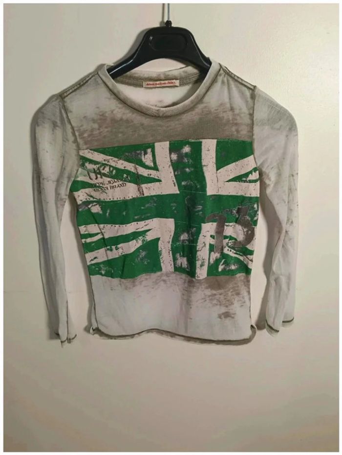 C12 blouse gris/vert Pepe jeans 8 ans
