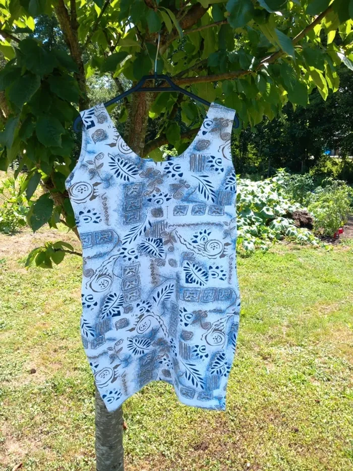 T shirt sans manche ou débardeur bleu taille L - photo numéro 10