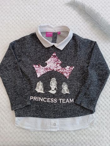 🔸Pull léger effet chemise Disney Princesses - 3A Fille🔸