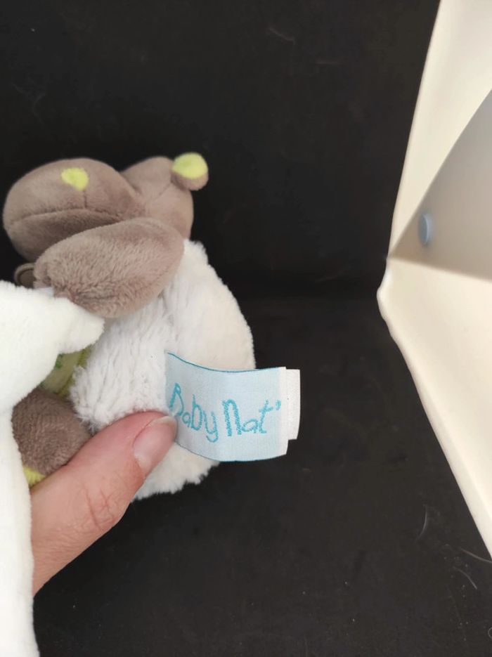 Bn048 Baby Nat' Bazile Hippopotame doudou plat mouchoir #geektradedoudou - photo numéro 7