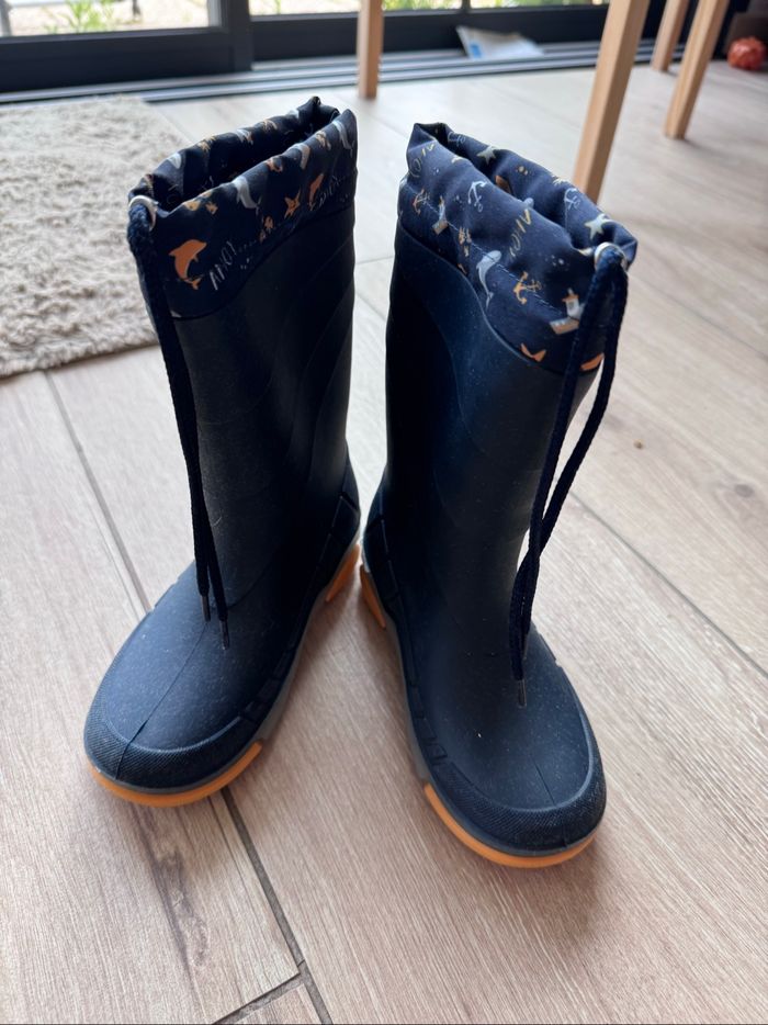 Bottes de pluie lumineuses neuves 26-27 bleu marine - photo numéro 3