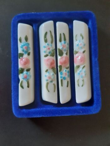 4 porte couteaux fleurs