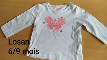 T -shirt manches longues 6/9 mois Losan