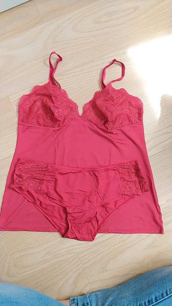 Ensemble caraco + culotte rouge sexy 36/38