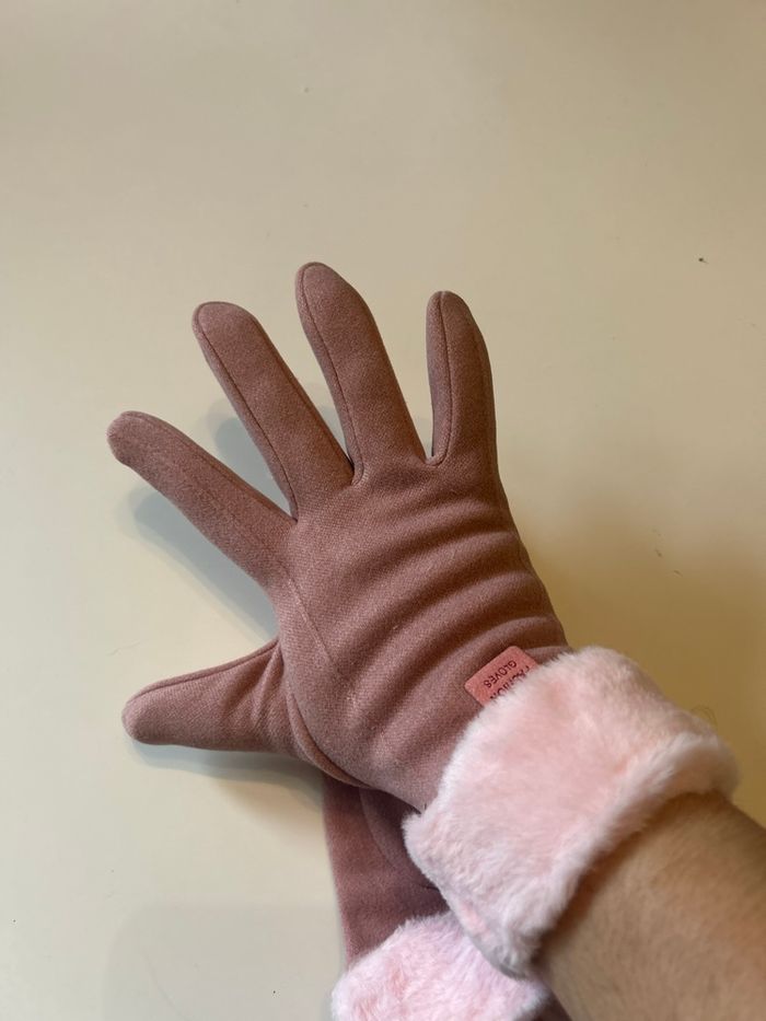 Gants chauds NEUFS pour femme couleur rose - photo numéro 3