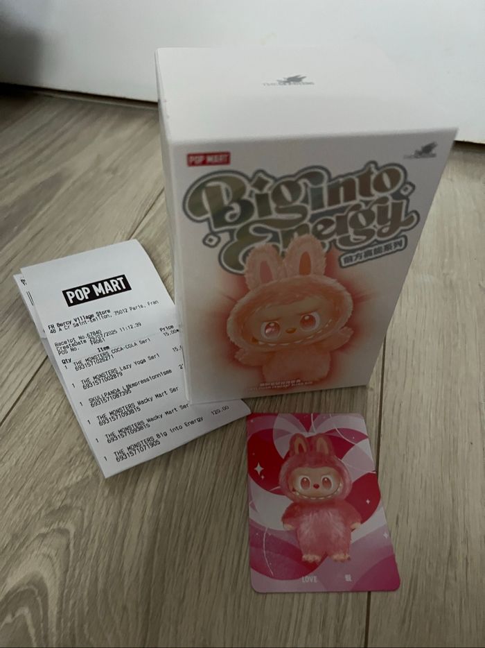 The monster - big into energy V3, labubu authentique from Popmart