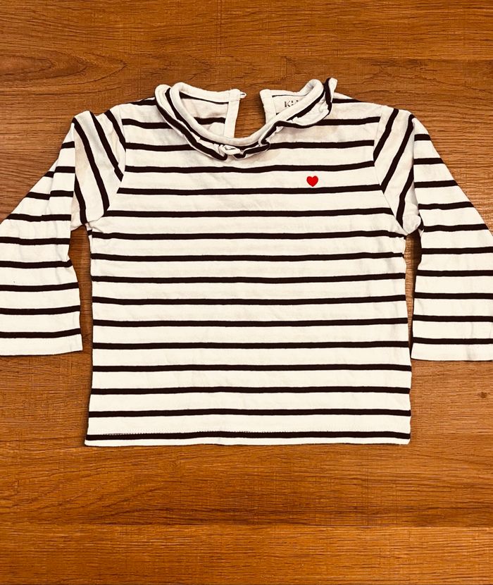T-shirt marin manches longues coton Kiabi 12 mois