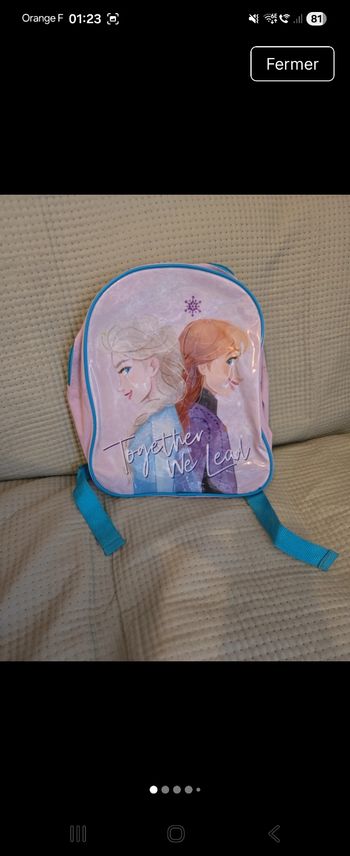 Sac a dos disney reine des neige