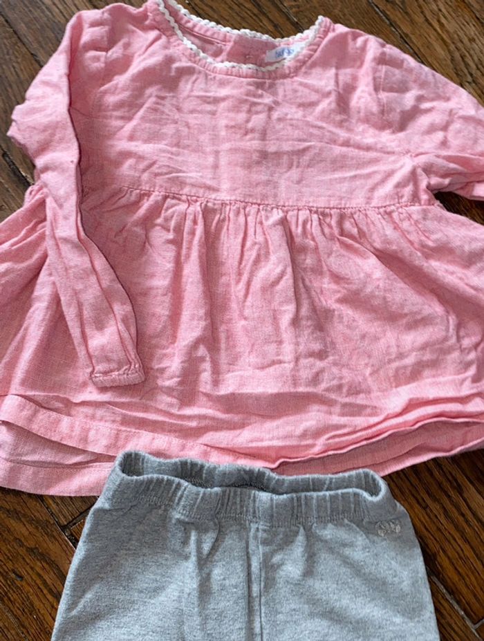 Ensemble blouse Bout’chou et legging gap 12 mois - photo numéro 2