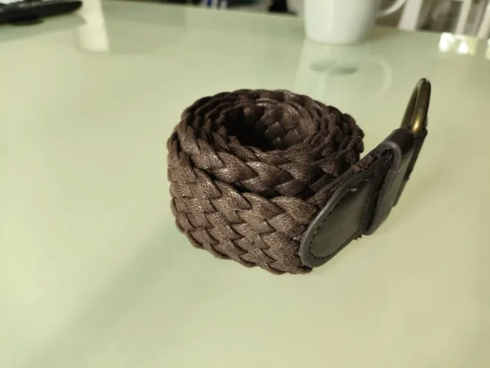 ceinture femme métissé marron 110cm - photo numéro 2