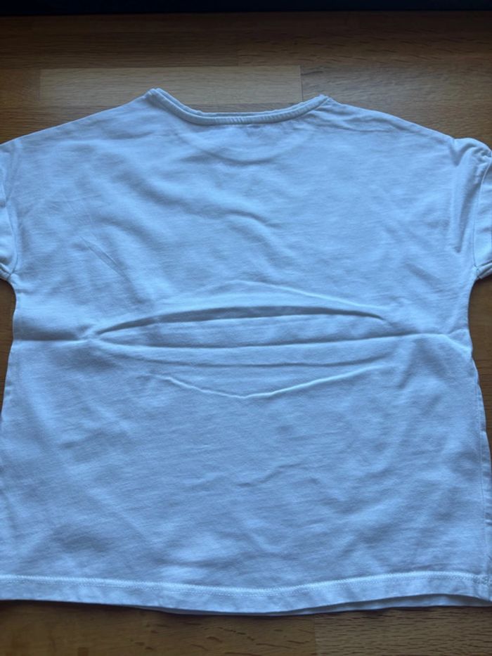 T-shirt MC blanc imprimé okaidi 8 ans fille - photo numéro 4