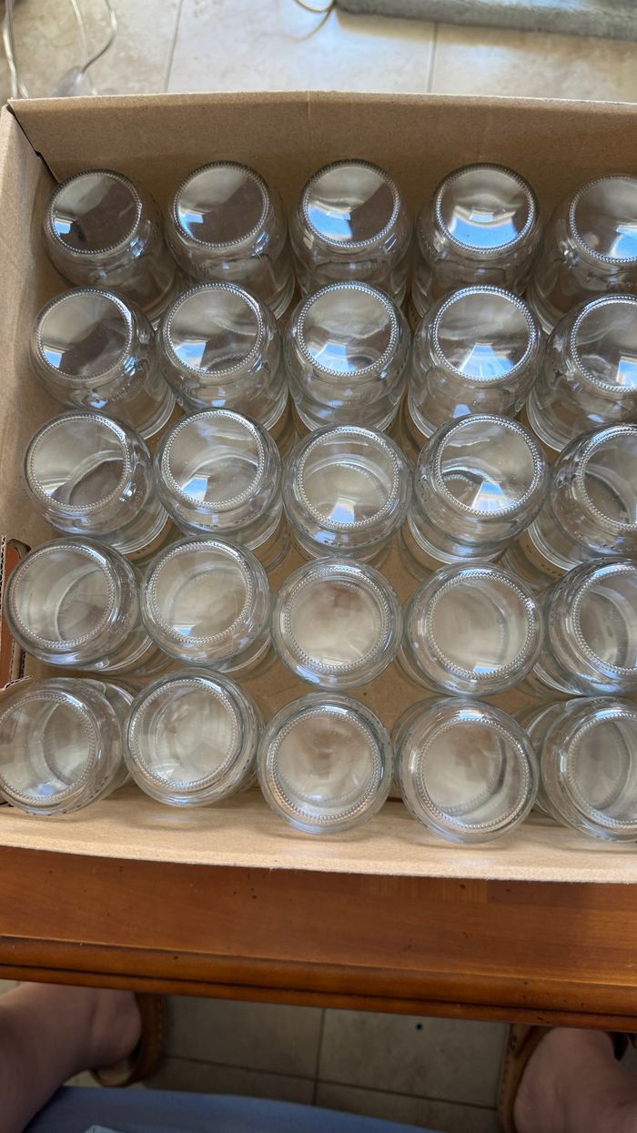Ensemble de 10 pots en verres pot à yaourts, pour crèmes, loisirs créatifs