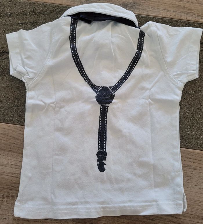 Tee-shirt manches courtes avec nœud papillon - gemo 12 mois - photo numéro 2