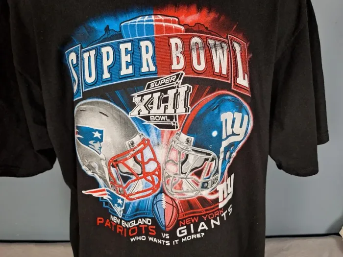 T-shirt NFL Super Bowl XLII Patriots vs Giants – Reebok – Vintage 2008 – Taille XL (628) - photo numéro 3