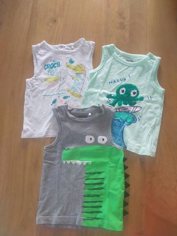 Lot de 3 débardeurs marcels 18 mois