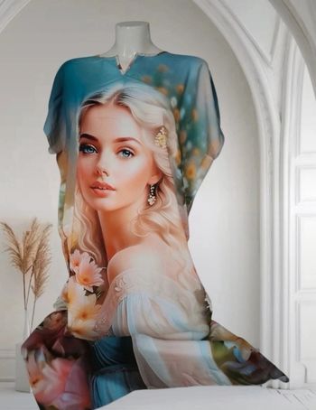 🩵🤍Magnifique Robe Légère Et Fluide 🩵🤍