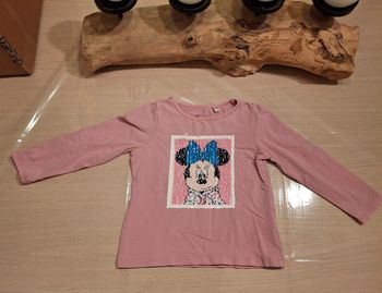 T shirt manches longues vieux rose Disney C&A 110