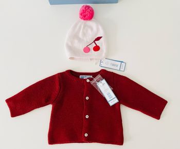 Veste / cardigan et bonnet Jacadi