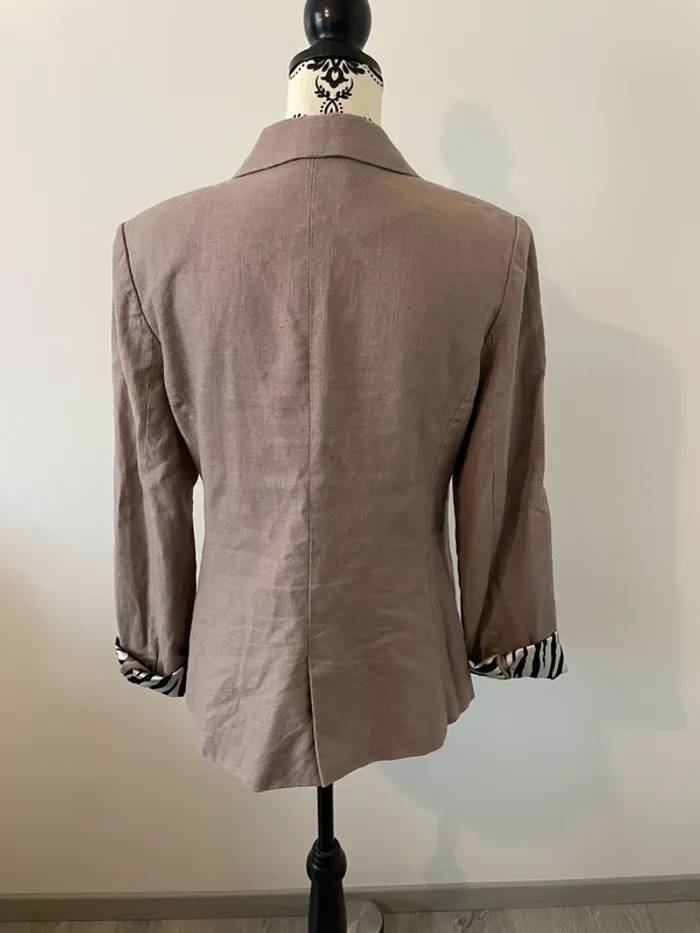 Veste / Blazer Morgan en lin à rayures zèbre - Taille 38 - photo numéro 5