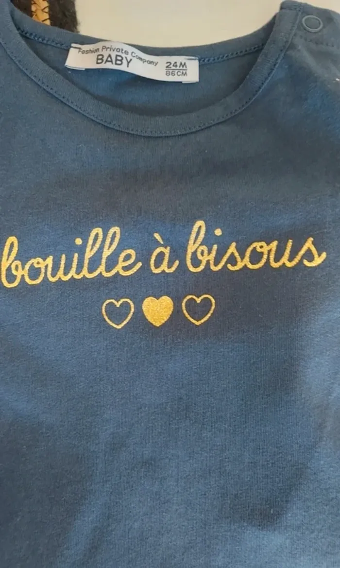 Tee-shirt manches longues mixte fille et garçon mi saison printemps été automne hiver message coeur - photo numéro 3