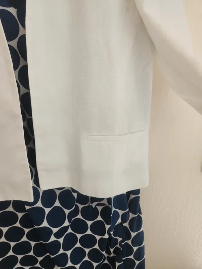 Blazer blanc crème en lin chic Caroll 42 - photo numéro 5