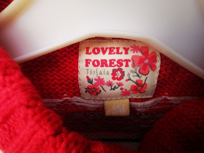 Gilet rouge motif jaquard 3 mois - photo numéro 3