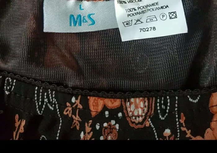 Jolie Jupe motif marron/orange M&S Mode T L Neuve - photo numéro 3