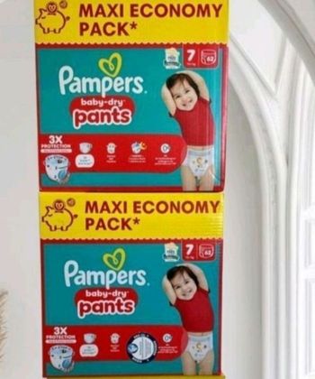 💥 PROMO Couches Pampers taille 7 pants+15 kg lot de 2 cartons
