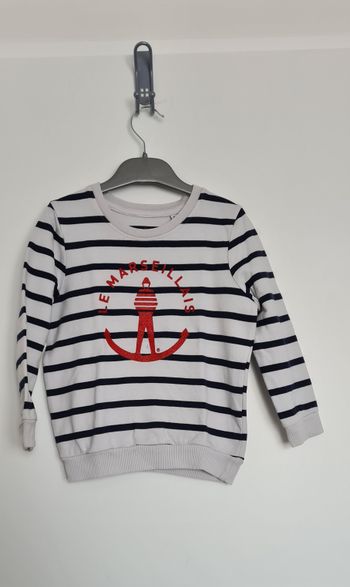 Tee shirt rayé manches longues - 4 ans - Le Marseillais