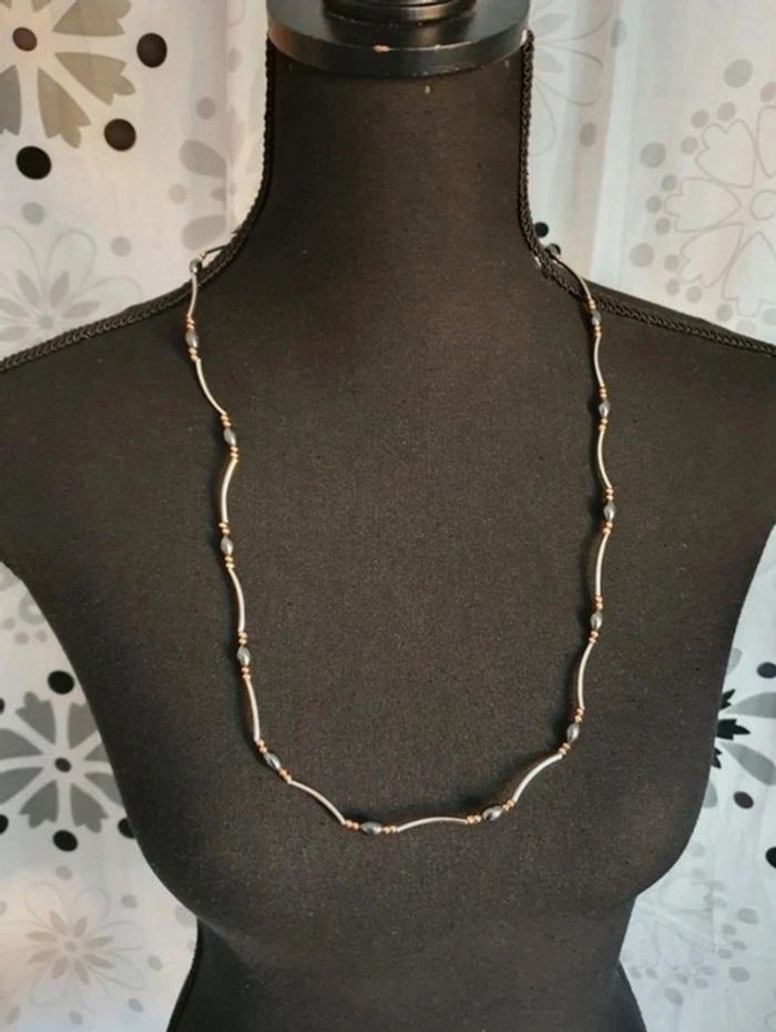 Collier ou bracelet aimanté marron noir et argenté - photo numéro 5