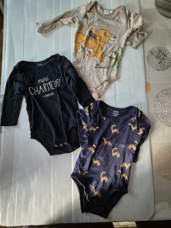 Lot de 3 bodys manches longues garçon 18 mois