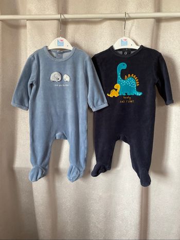 2 pyjamas bleus 3 mois kiabi