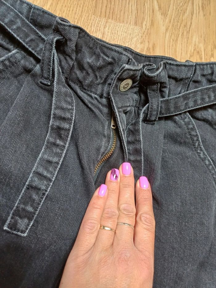 Jupe en jean noire taille haute - photo numéro 2