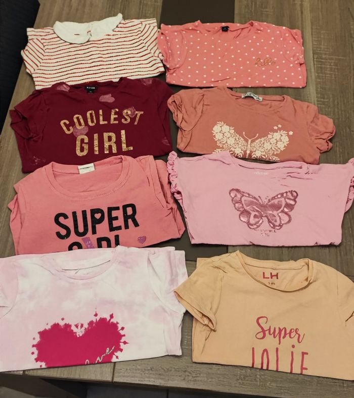 Lot de 8 Tshirt manche courte fille 5 ans 🦋 - photo numéro 2