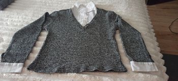 Pull col chemisier t. 38 